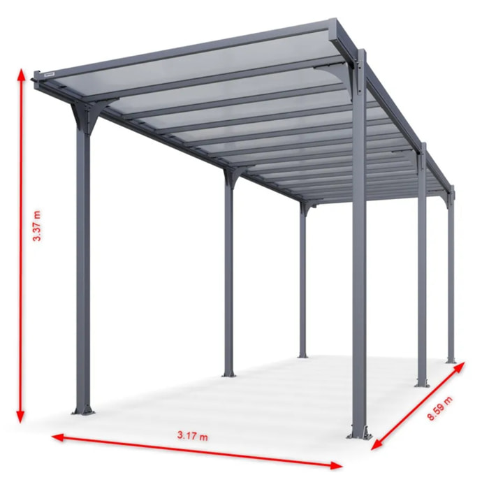 Carport camping car - Toit monopente - Hegoa 25