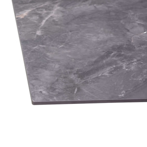 Tavolino Vacchetti in metallo con piano in pietra sinterizzata grigia cm120x65h45