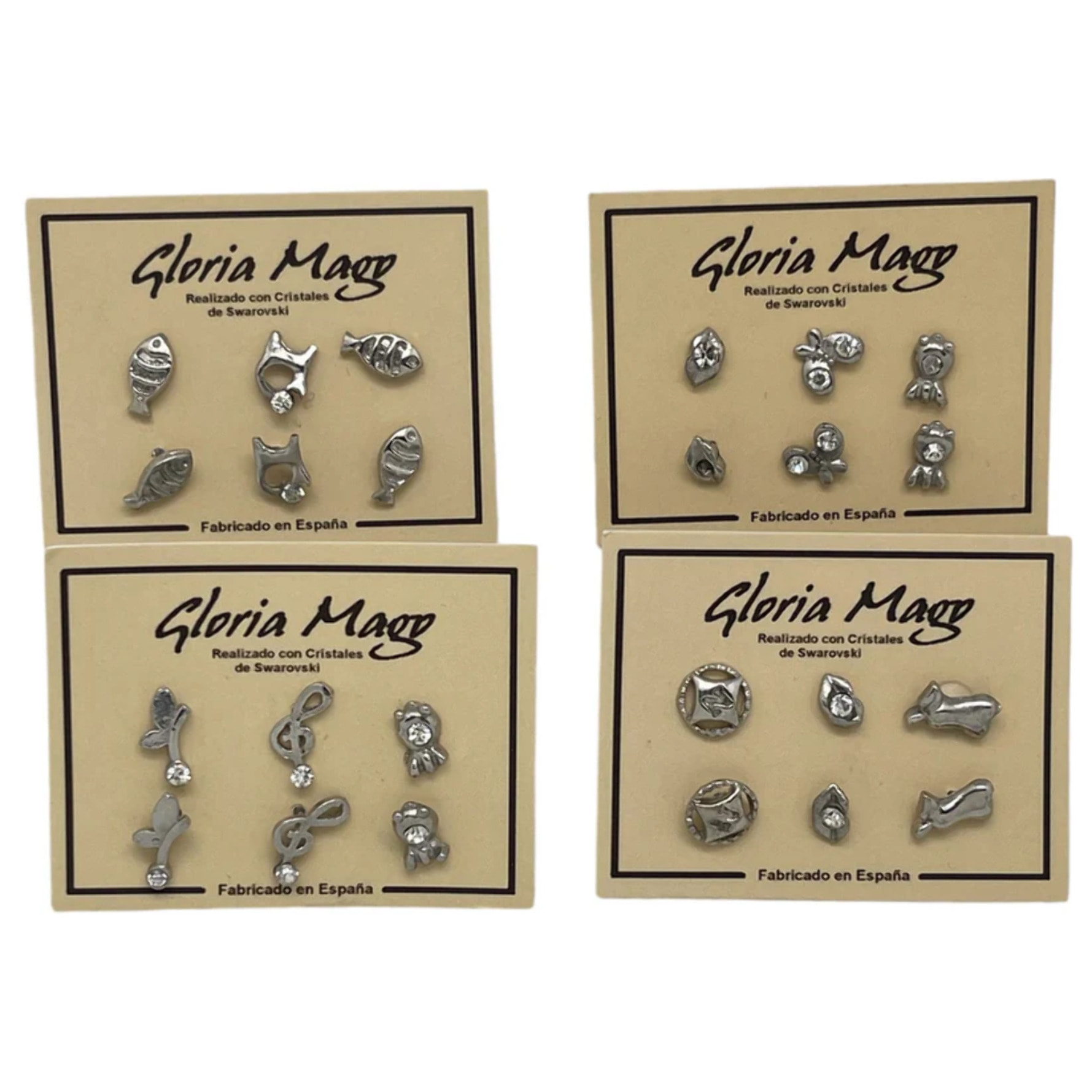 3 pares de pendiente mini en cristal