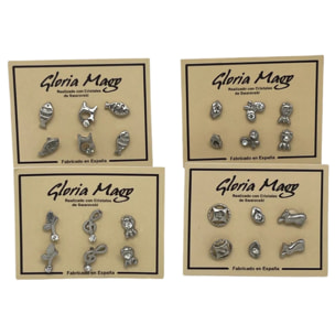 3 pares de pendiente mini en cristal