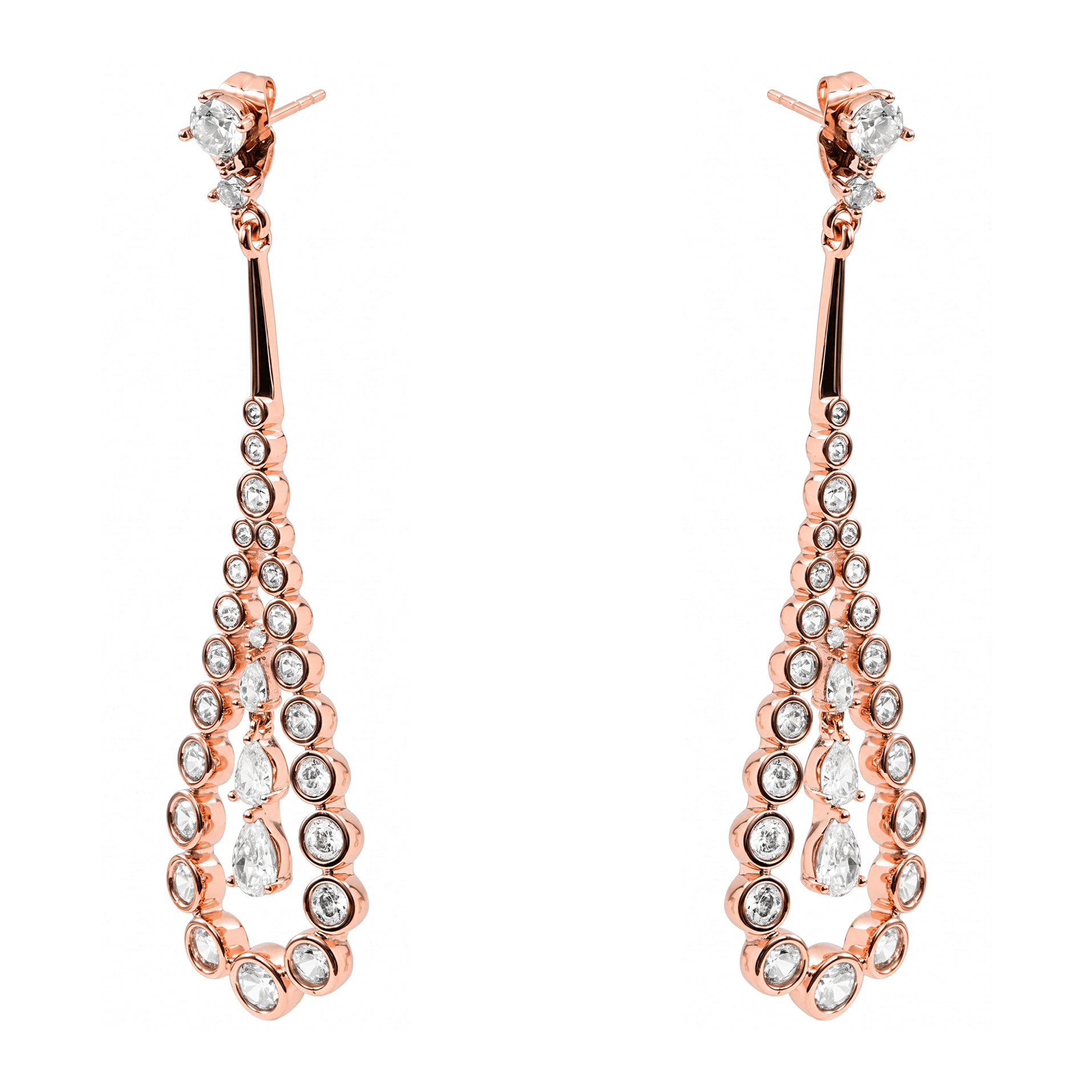 Pendientes Nyex acabado oro rosa 18k