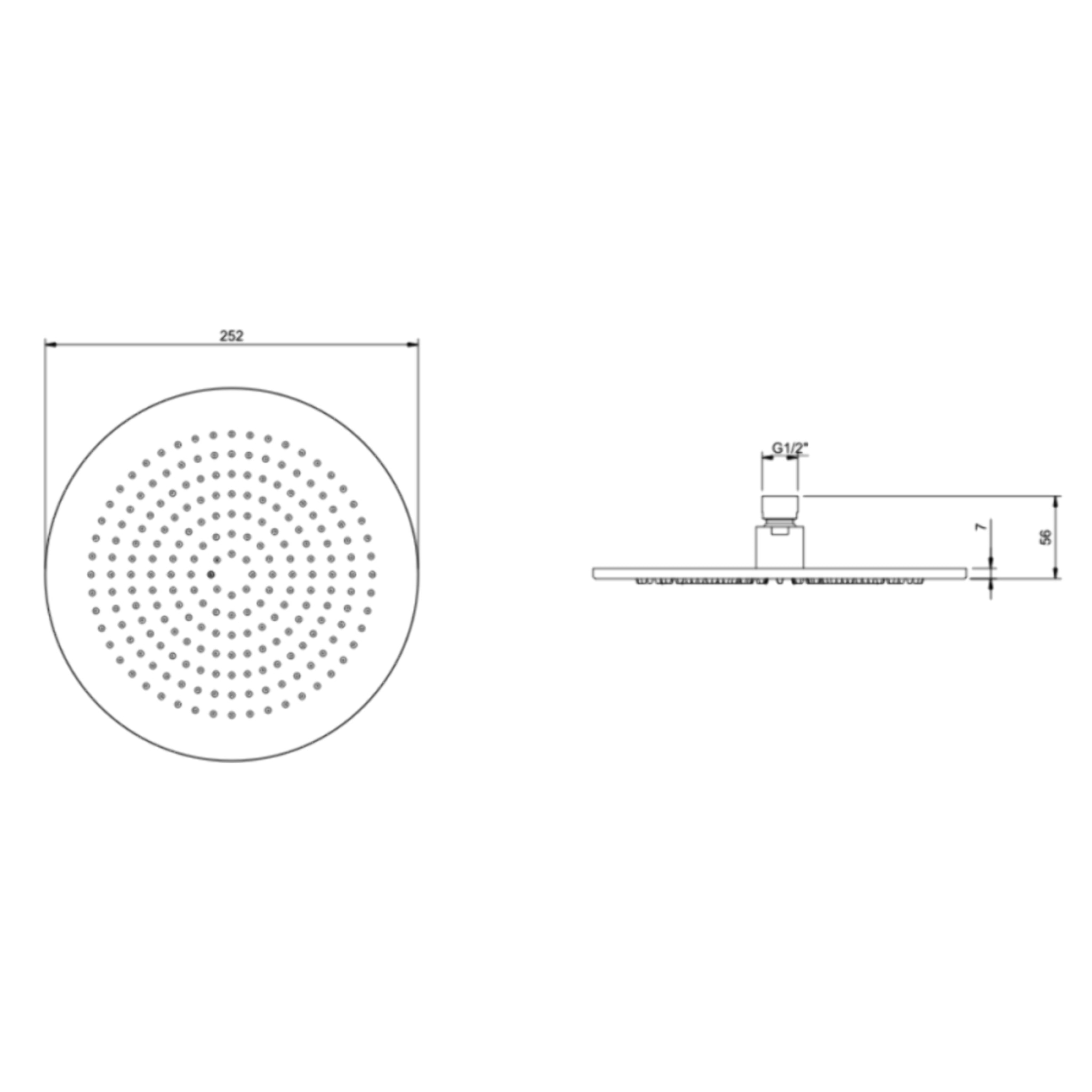 Douche de tête Universal ronde Brushed Nickel Matt
