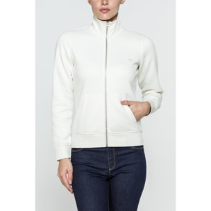 FELPA FULL ZIP A COLLO ALTO IN TESSUTO FELPATO