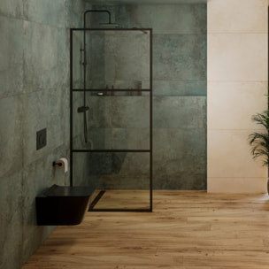 Caniveau pour douche plein pied à l'italienne, acier inoxydable brossé, pieds de réglage, siphon de sol compris