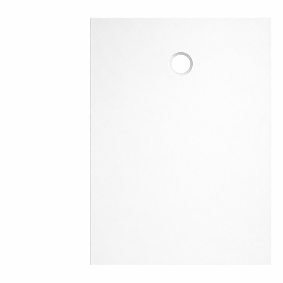 Receveur 120x80x2.6cm Extra-plat en Polybéton Blanc Mat Effet Soft-touch - Redécoupable - NELSON