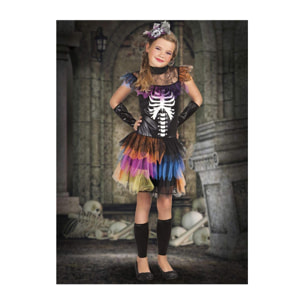 Costume Halloween Principessa degli Scheletri con Tutù Bambina 7-9 Anni