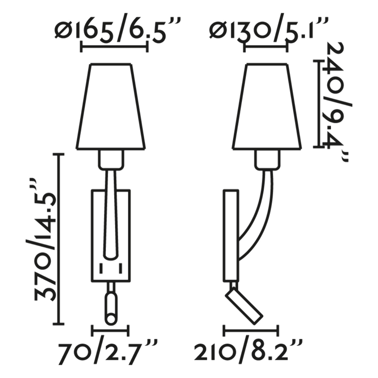 REM Lámpara aplique oro viejo mate/negra con lector LED