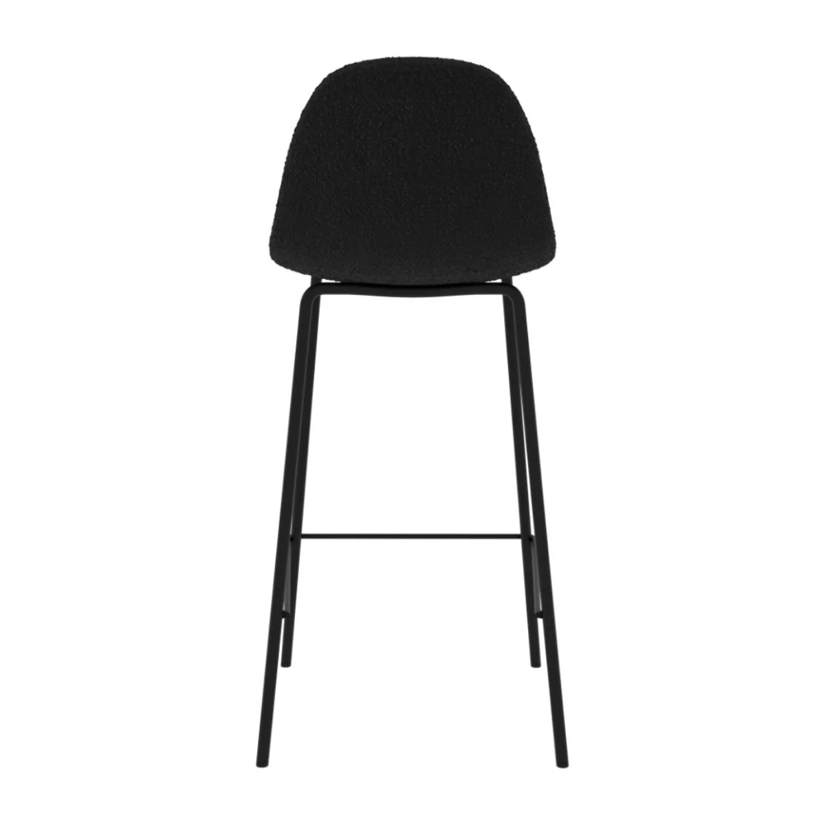 Lot de 2 chaises pour îlot central 65.5 cm en tissu bouclette noir - Henrik