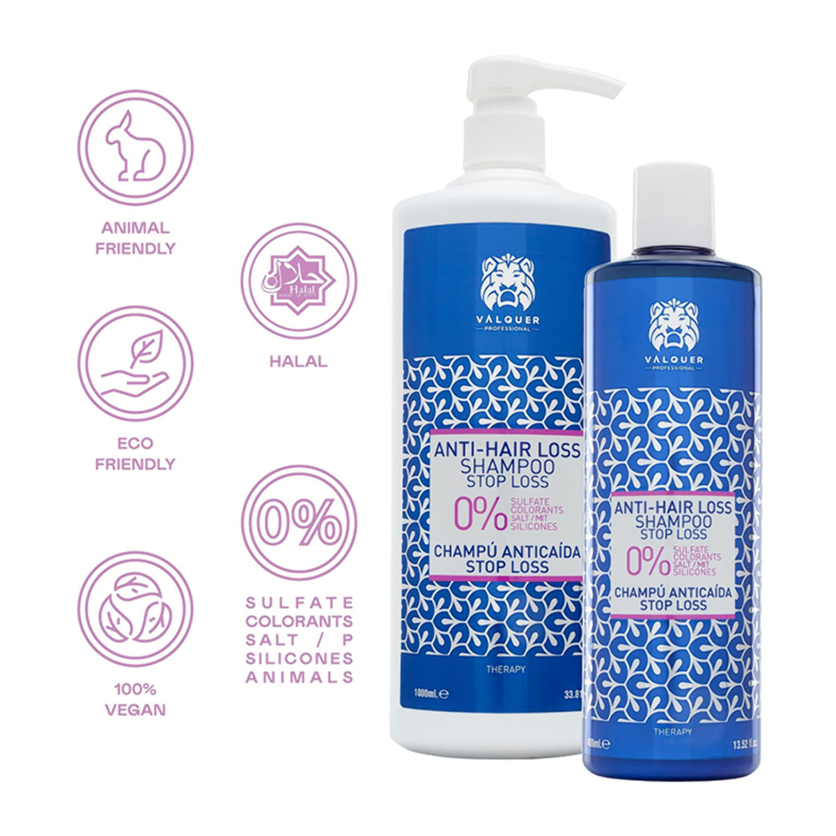 Valquer Pack anticaida Champú + shock ADN molecular - 400 ml + 100 ml