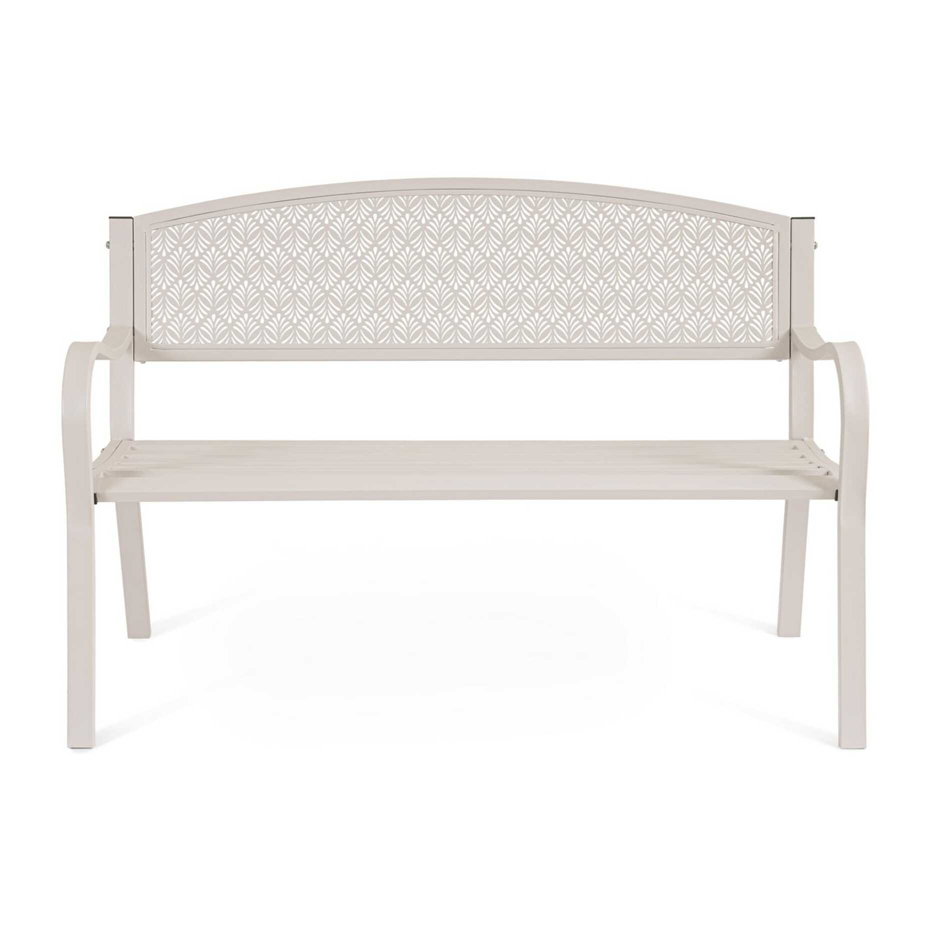 Panca LIZETTE a 2 posti in acciaio beige