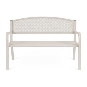 Panca LIZETTE a 2 posti in acciaio beige