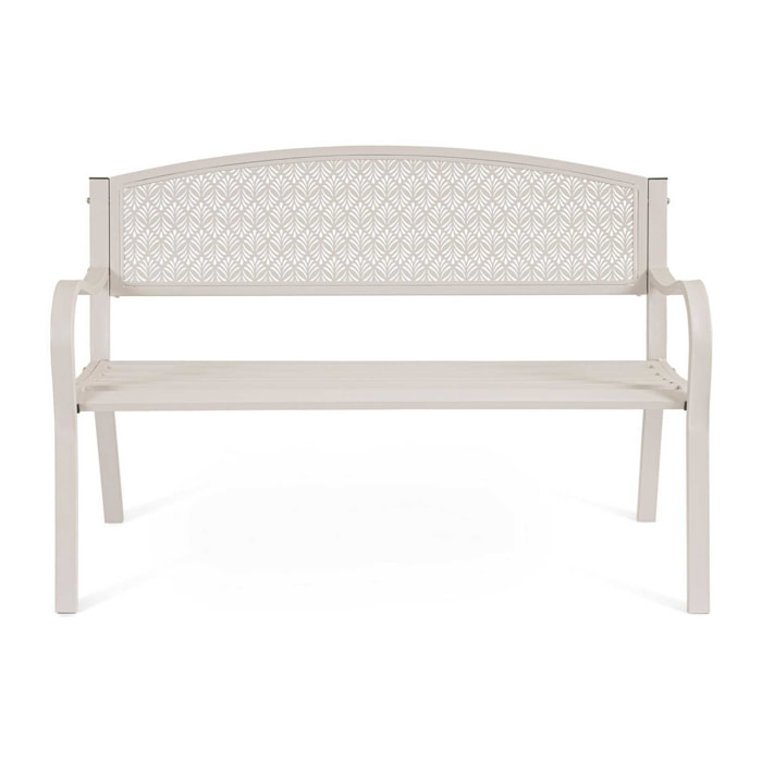 Panca LIZETTE a 2 posti in acciaio beige