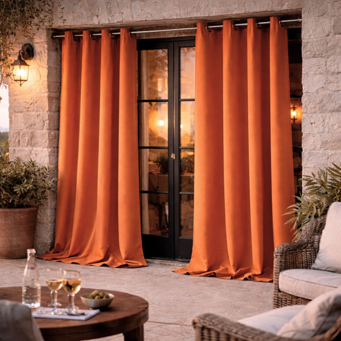 Rideau d'extérieur en tissu déperlant - Orange
