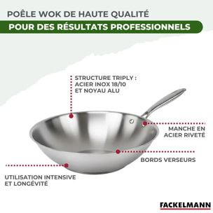 Set de 2 poêles de cuisson 24/28 cm en acier inoxydable avec 1 couvercle de cuisson universel Fackelmann Vita3
