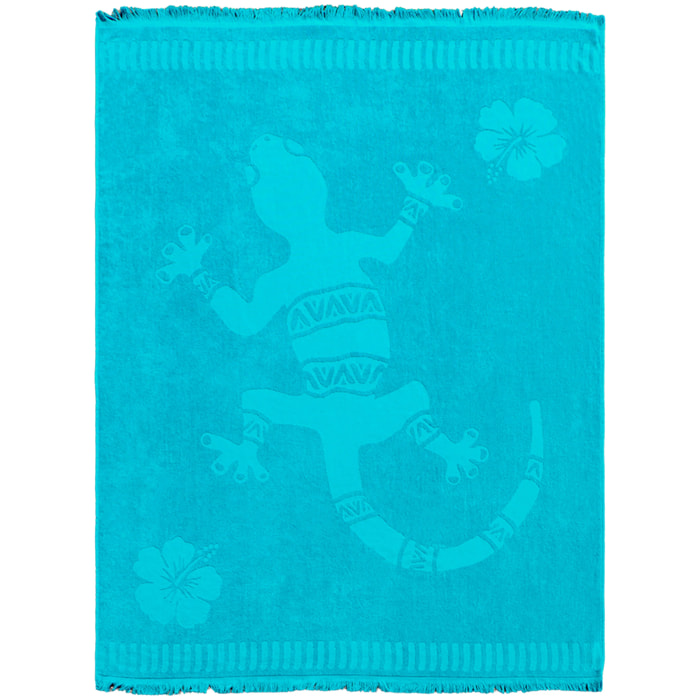 Serviette de plage éponge velours Jacquard ciselée - Cayman - 140x180cm - 340g/m²