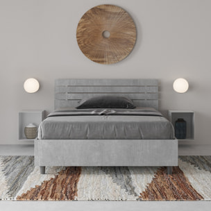 Letto una piazza e mezza senza rete 120x200 testata dritta con doghe cemento Ankel