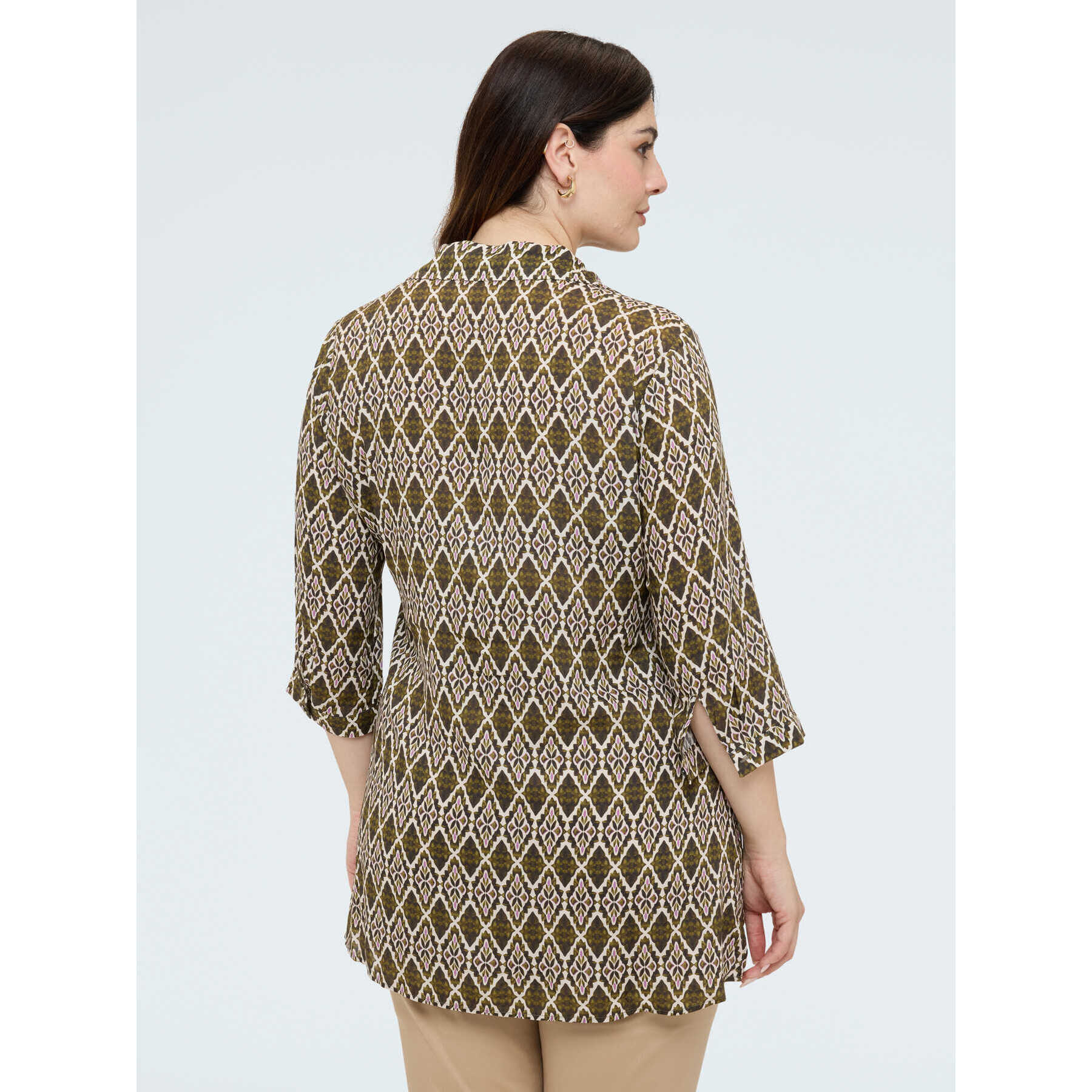 Fiorella Rubino - Camicia in viscosa con stampa - Verde militare
