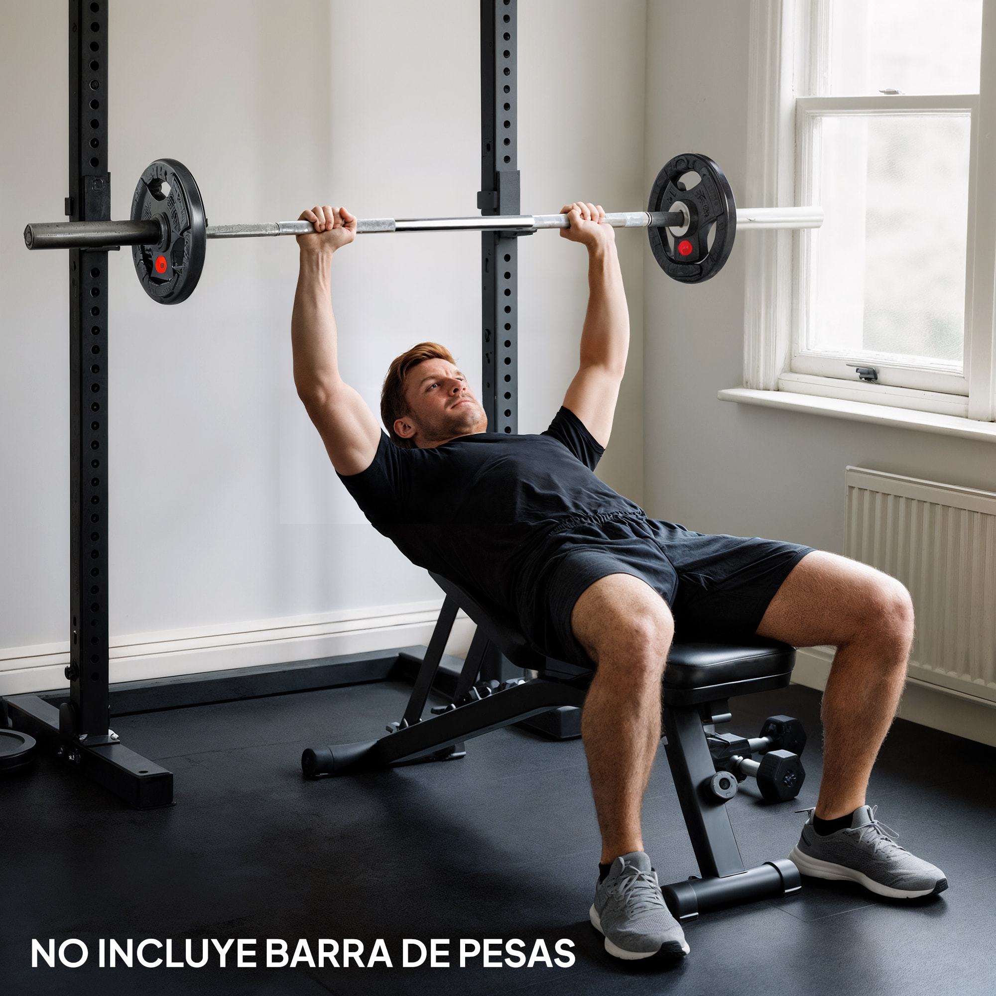 Discos Pesas Olímpicas, Agujero Ø50 mm, 2 Discos de Pesas 15 kg con Anillo Interior de Acero y Triple Agarre, para Mancuernas y Barras, Entrenamiento Fitness en Casa, Gimnasio, Negro