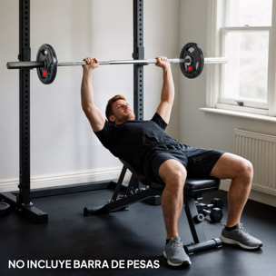 Discos Pesas Olímpicas, Agujero Ø50 mm, 2 Discos de Pesas 15 kg con Anillo Interior de Acero y Triple Agarre, para Mancuernas y Barras, Entrenamiento Fitness en Casa, Gimnasio, Negro