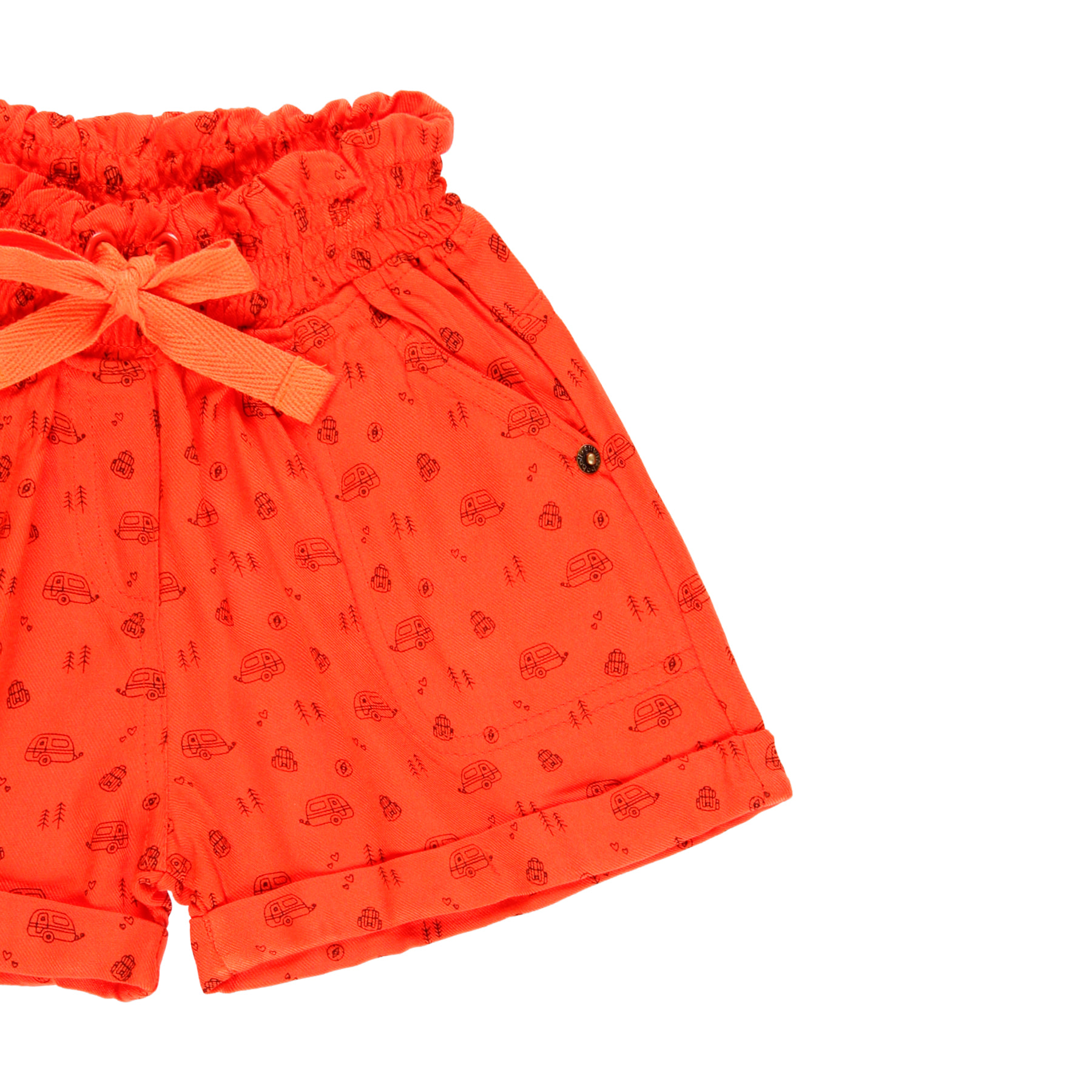 Short sarga viscosa estampado de niña