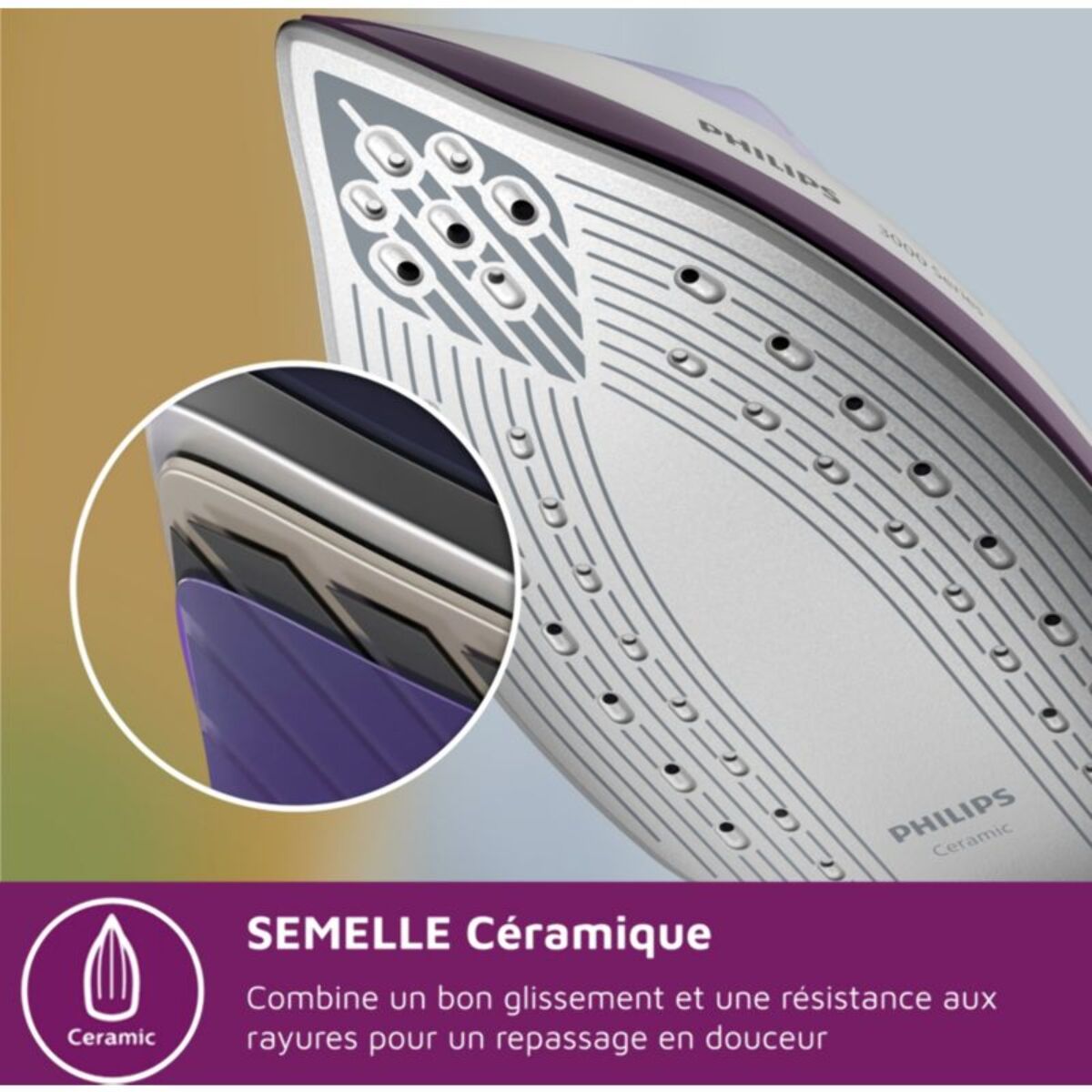 Centrale vapeur PHILIPS PSG3000/30 Série 3000 Mauve 1.4L, 6 bars