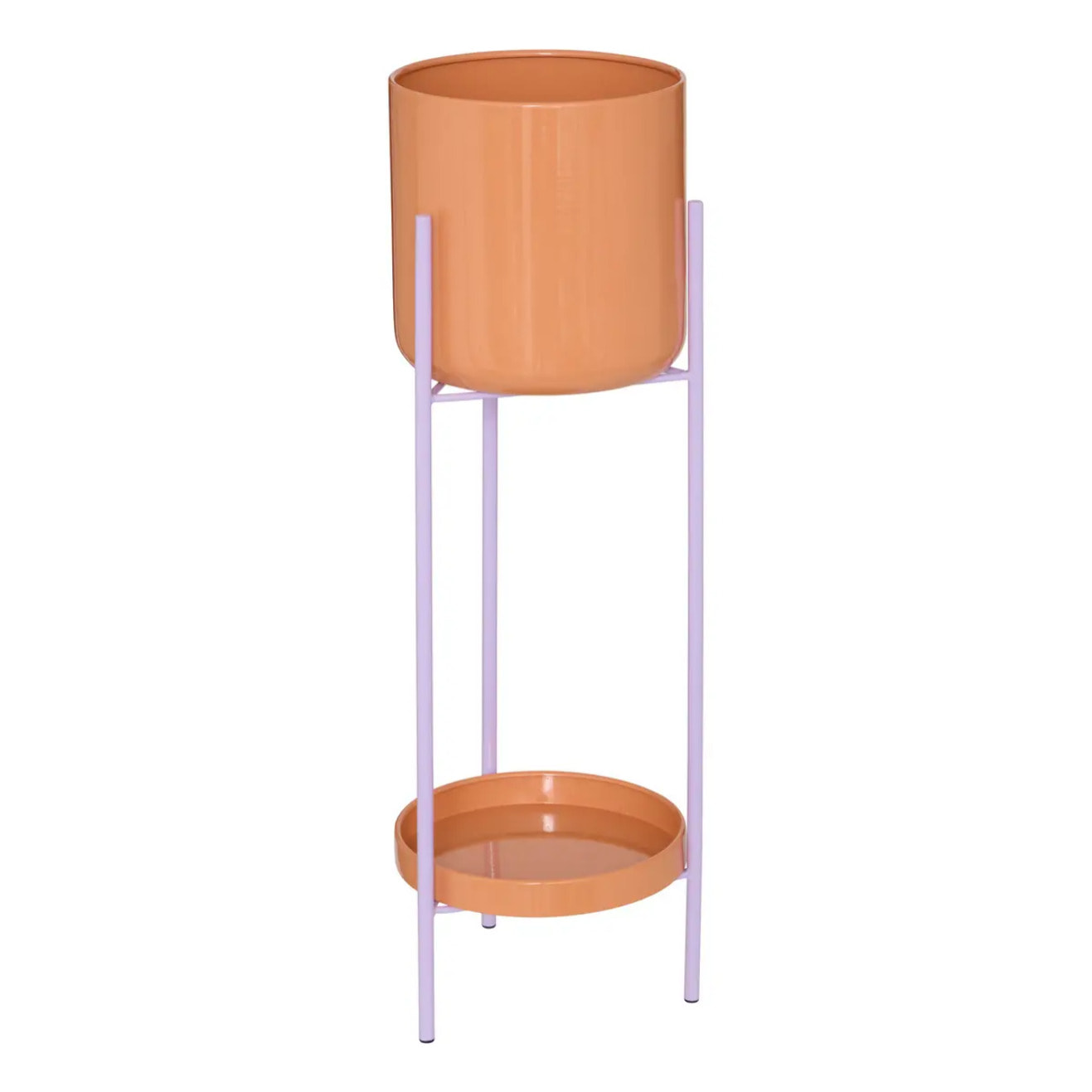 Set de 2 Caches-pot Pool 19x19x60cm Blanc et Orange