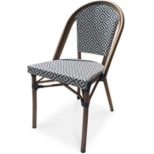 BISTRO - Fauteuil de jardin empilable en aluminium - bleu