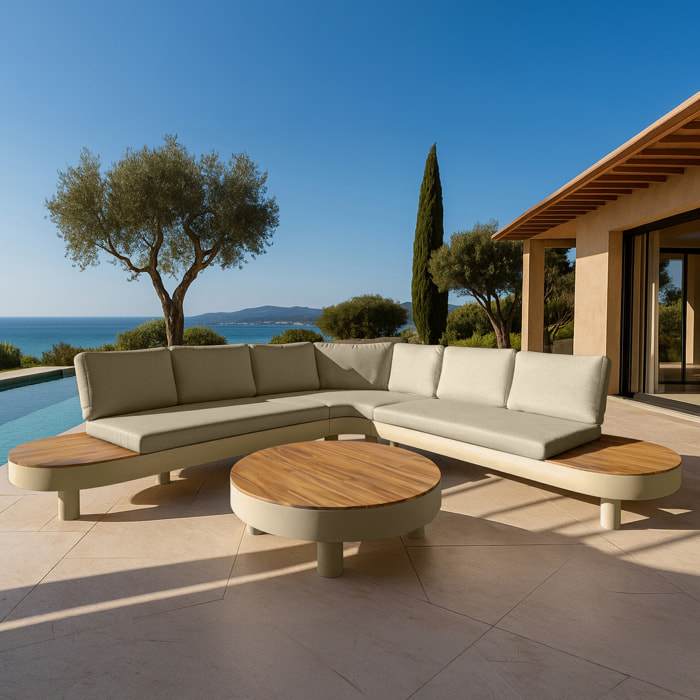 Salon de jardin en aluminium sable 7 places PANAMA