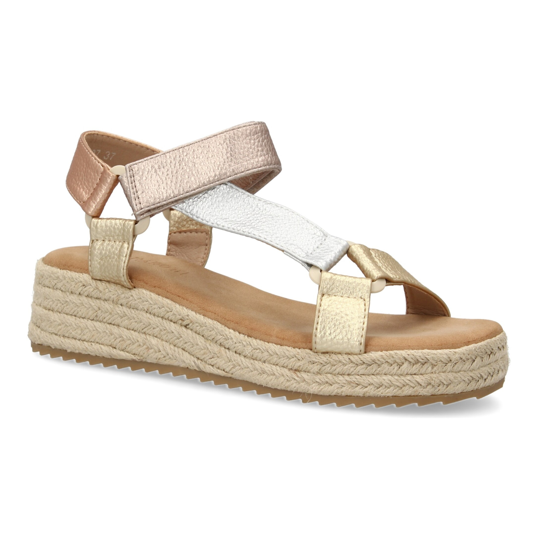 Sandalias planas de yute para mujer, diseño moderno y elegante, comodas con cierre autoadherente