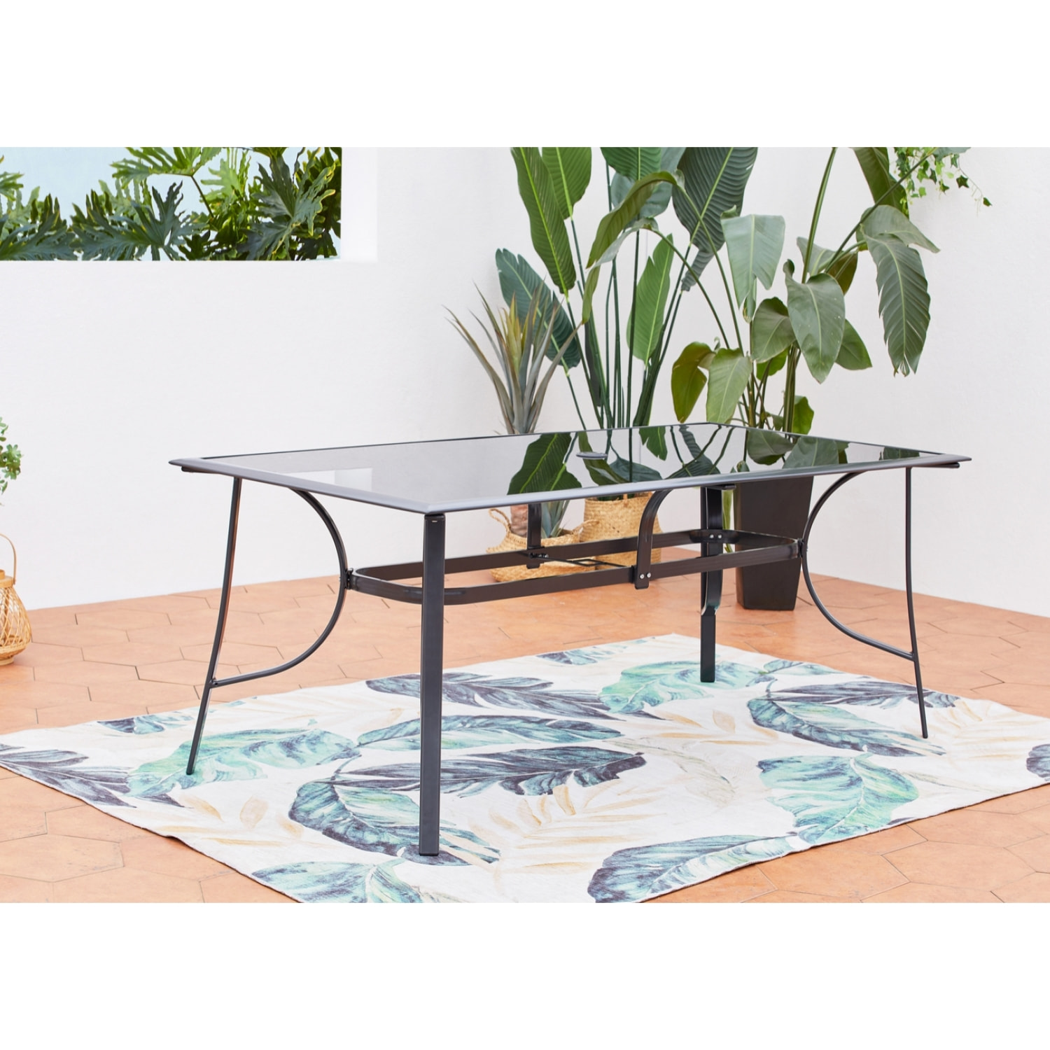 Table de jardin et 8 chaises en aluminium BARATHE