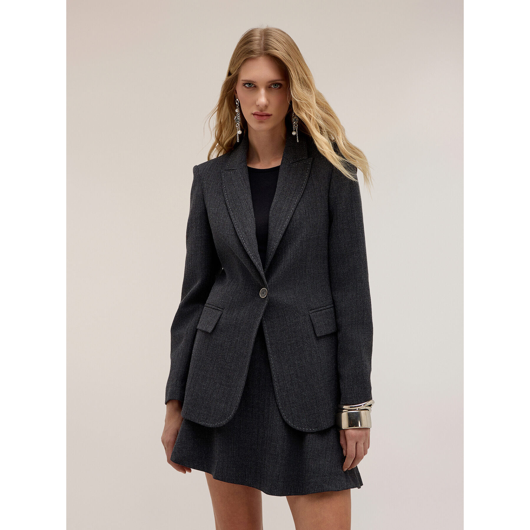 Motivi - Blazer monopetto The Tailoring Lab - Grigio