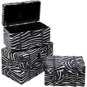 Coffres Wild Animal zèbre set de 3 Kare Design