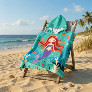 Poncho de bain microfibre enfant - Sirena - 60x60cm - 220g/m²