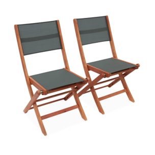 Chaise de jardin pliante bois d'eucalyptus (lot de 2) ALMERIA