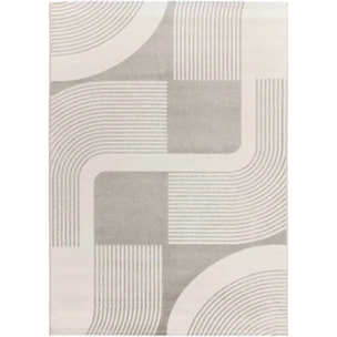 FLORA Alfombra geométrica con relieve en beige y gris, varias medidas disponibles