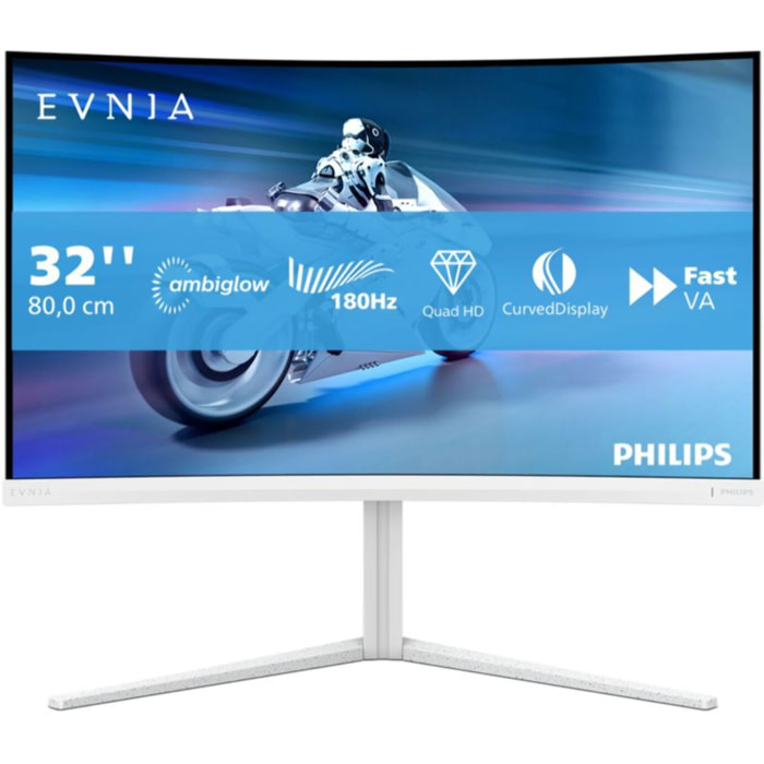 Ecran PC Gamer PHILIPS Evnia 32M2C5501 32" Incurvé 1500R QHD 180Hz Fast VA HDR10 Ambiglow