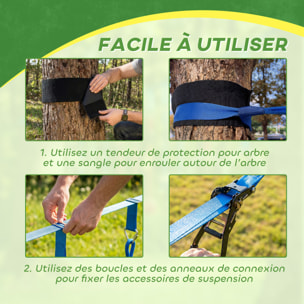 Parcours d'obstacles Ninja enfants 10 M charge 100 kg PP multicolore