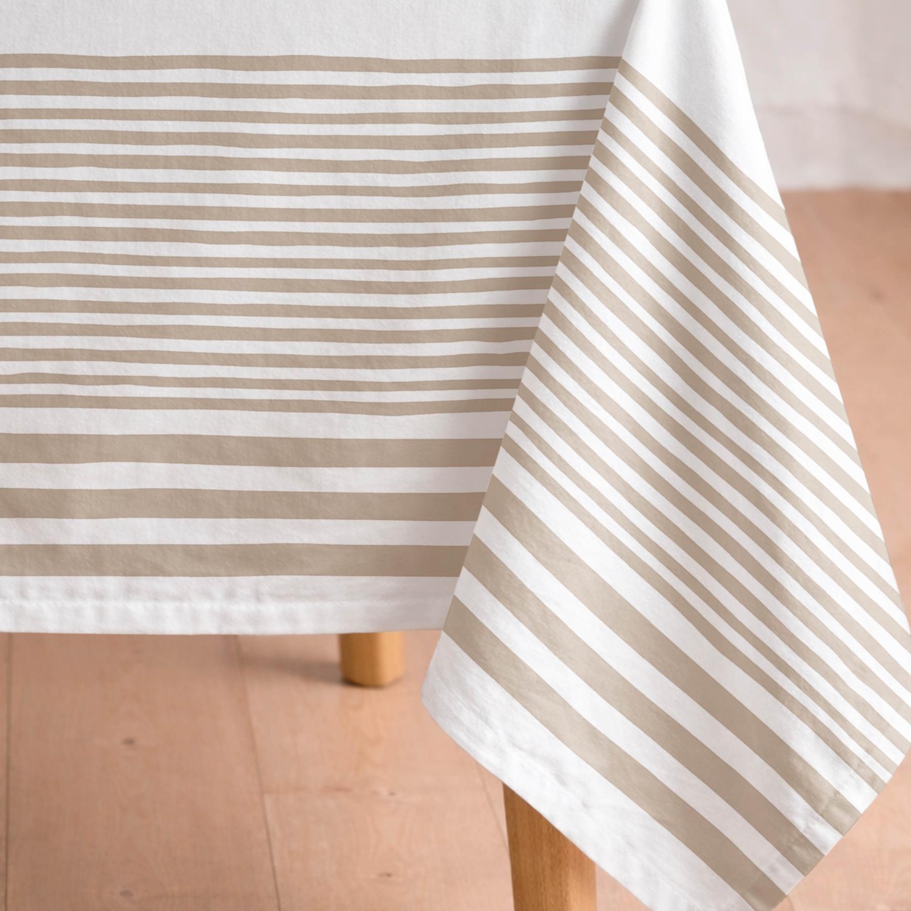 Mantel antimanchas HAZAEL BEIGE - 100% algodón