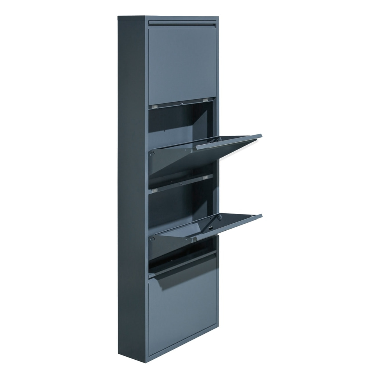 Scarpiera slim 80x14,2x136 cm in metallo ceruleo - Emy