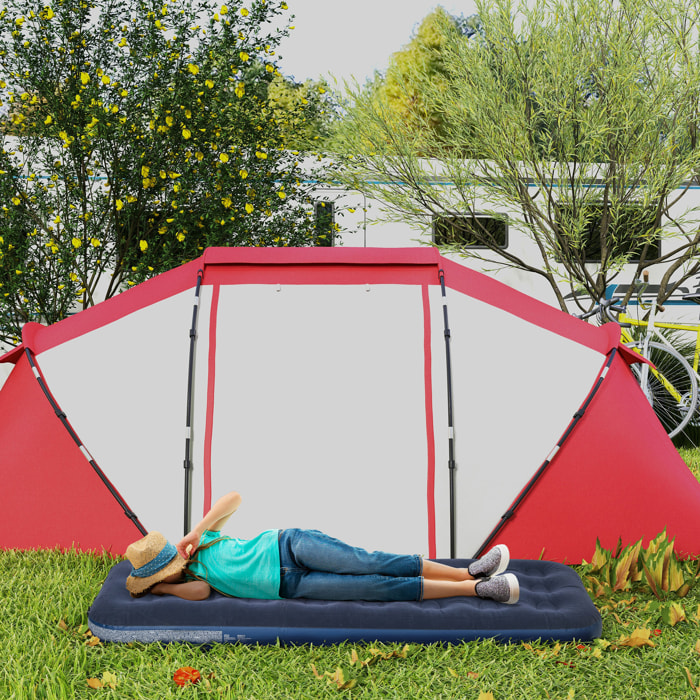 Matelas gonflable 1 personne lit pneumatique simple avec gonfleur manuel surface floquée bleu