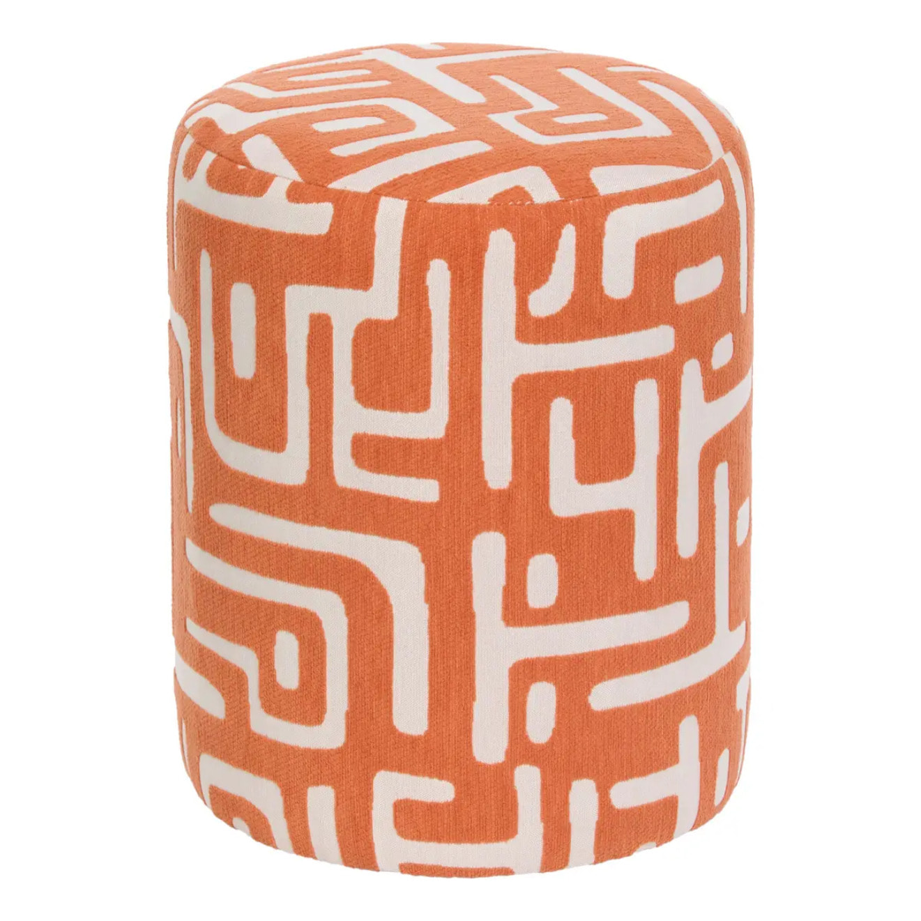 Pouf Rond Delor Orange 30x36 cm