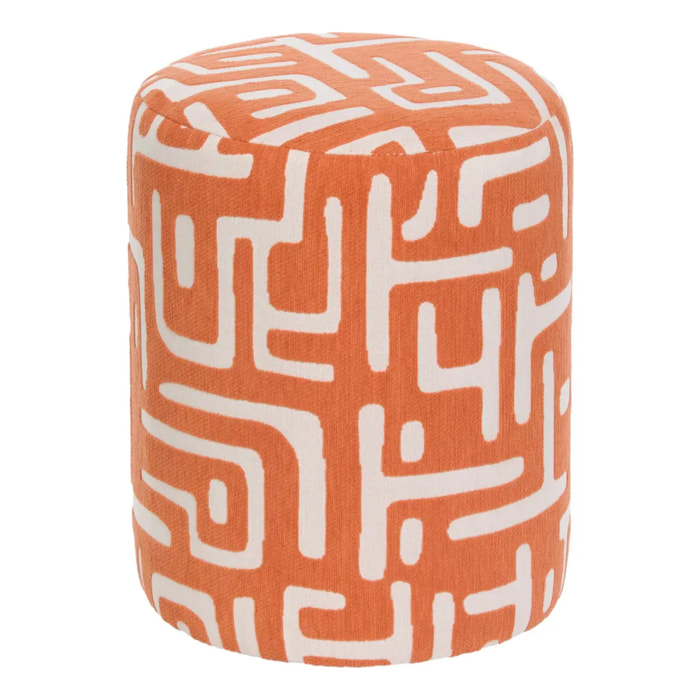 Pouf Rond Delor Orange 30x36 cm