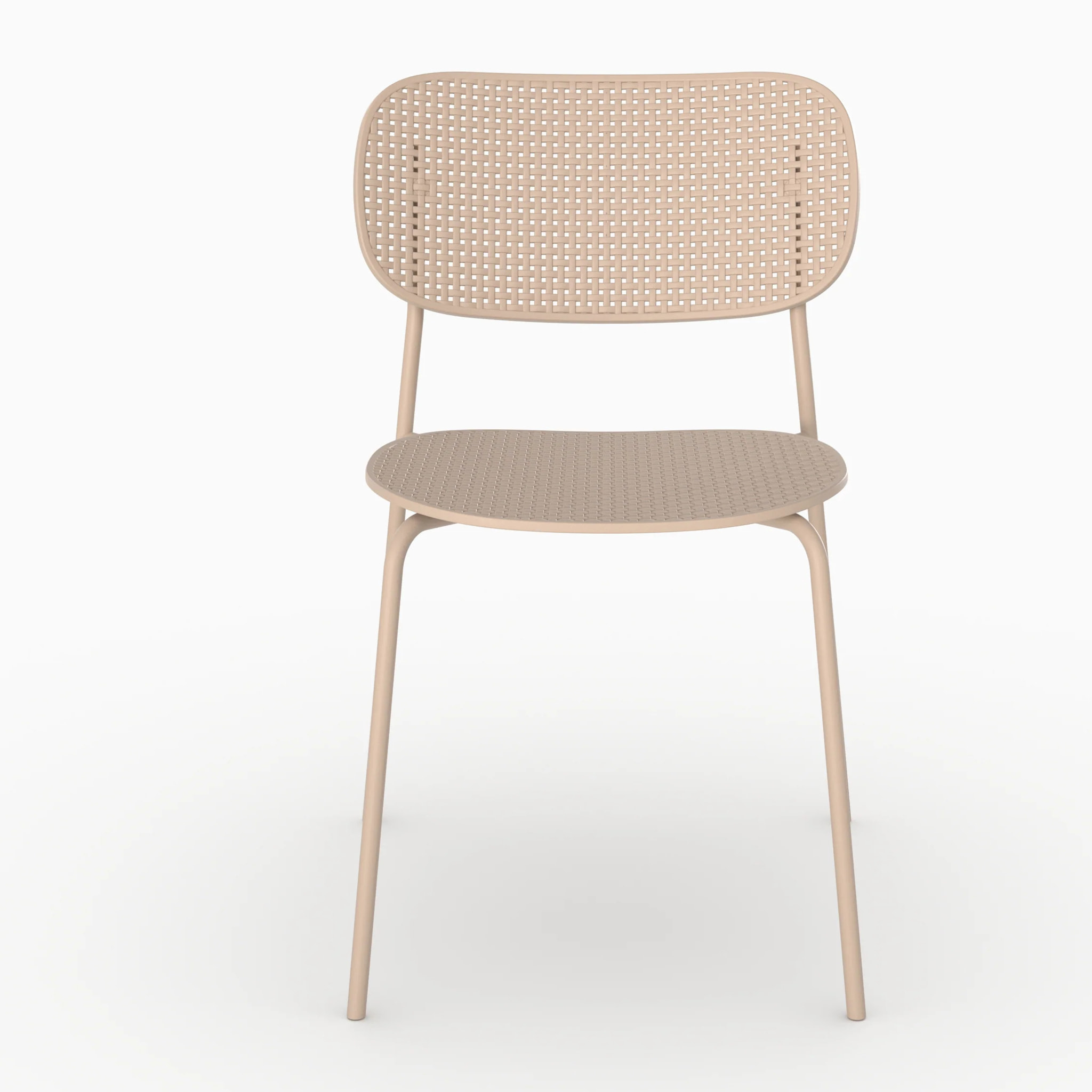Lot de 2 chaises de jardin empilables en plastique beige - Géa