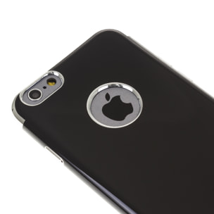 CUSCINETTO NERO LUCIDO CON BORDI METALLIZZATI PER IPHONE 66S PLUS