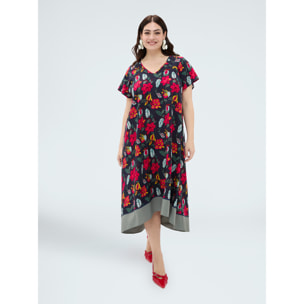 Fiorella Rubino - Vestido largo de viscosa con estampado floral - Azul