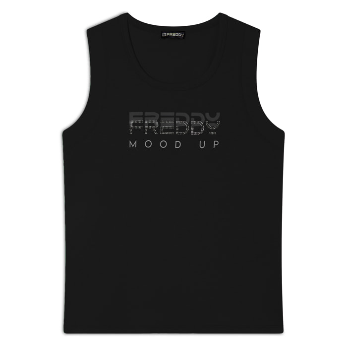 Canotta regular fit con dettagli dorati