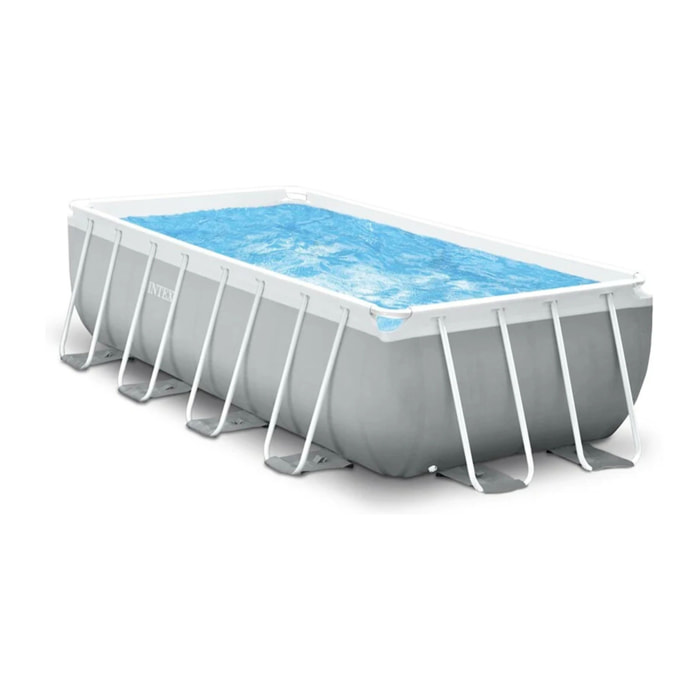 Intex Piscina Prisma Frame rettangolare con Pompa Filtro, Scaletta e Teli, 488x244x107 cm