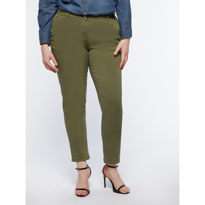 Fiorella Rubino - Pantaloni chinos in cotone stretch - Verde