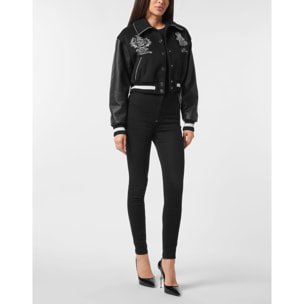 PHILIPP PLEIN Leather Bomber TEDDY