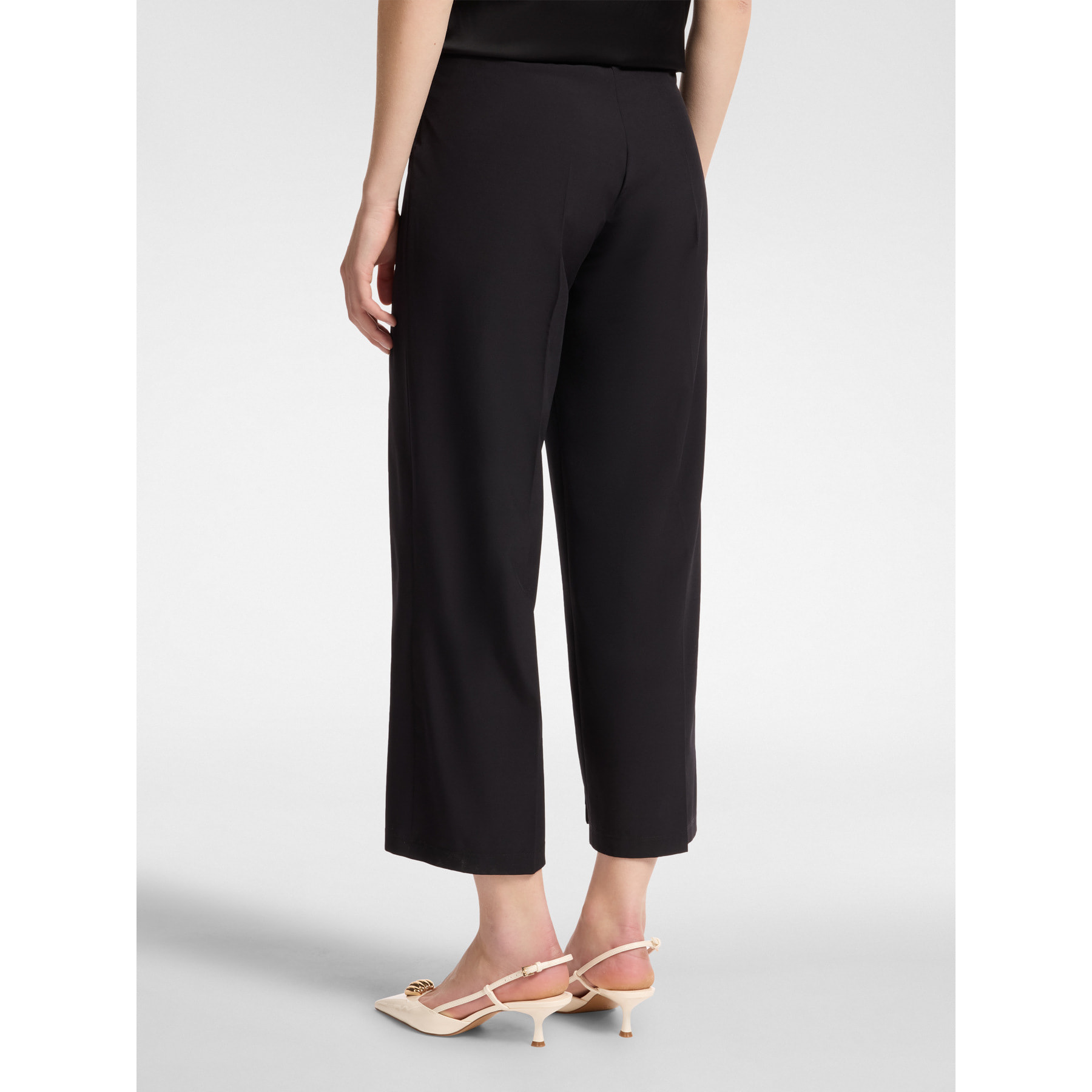 Elena Mirò - Pantaloni dritti in tessuto leggero - Nero